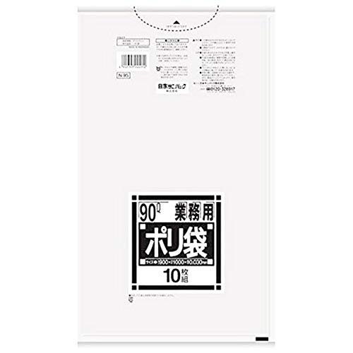 Nihon Sanipak N-95 Standard Poly Bags, 2.8 gal (90 L), Transparent, 0.030 mm, 200 Sheets, 10 Sheets x 20 Packs