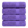 Ample Decor Bath Towel Sets 30 X 54 Inch Soft and Absorbent 100% Cotton 600 GSM Towel - 4pcs Purple view 1