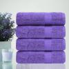 Ample Decor Bath Towel Sets 30 X 54 Inch Soft and Absorbent 100% Cotton 600 GSM Towel - 4pcs Purple view 2