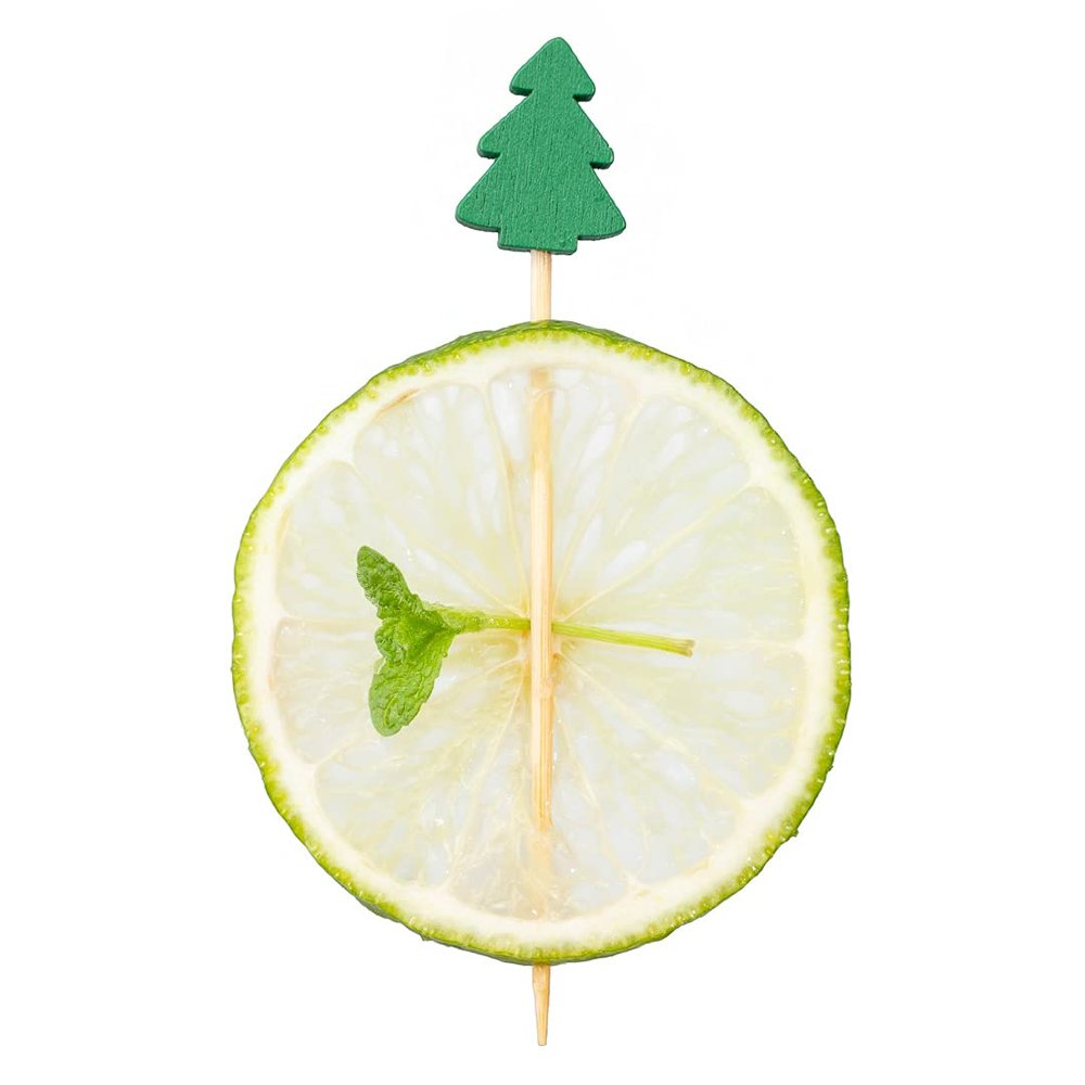 Restaurantware 3.5 Inch Christmas Tree Picks 1000 Sturdy Christmas Skewers - Sharp Point Disposable Green Bamboo Christmas Food Picks Use At Holiday Parties For Appetizers or Cocktails