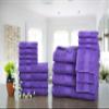 Ample Decor Bathroom Towel Set of 18-4 Hand Towel, 4 Bath Towel, 10 Wash Cloths - Oeko Tex Certified 600 GSM 100% Cotton - High Absorbency Quick Drying, Ideal for Gifting - Purple view 2