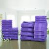Ample Decor Bathroom Towel Set of 18-4 Hand Towel, 4 Bath Towel, 10 Wash Cloths - Oeko Tex Certified 600 GSM 100% Cotton - High Absorbency Quick Drying, Ideal for Gifting - Purple view 3