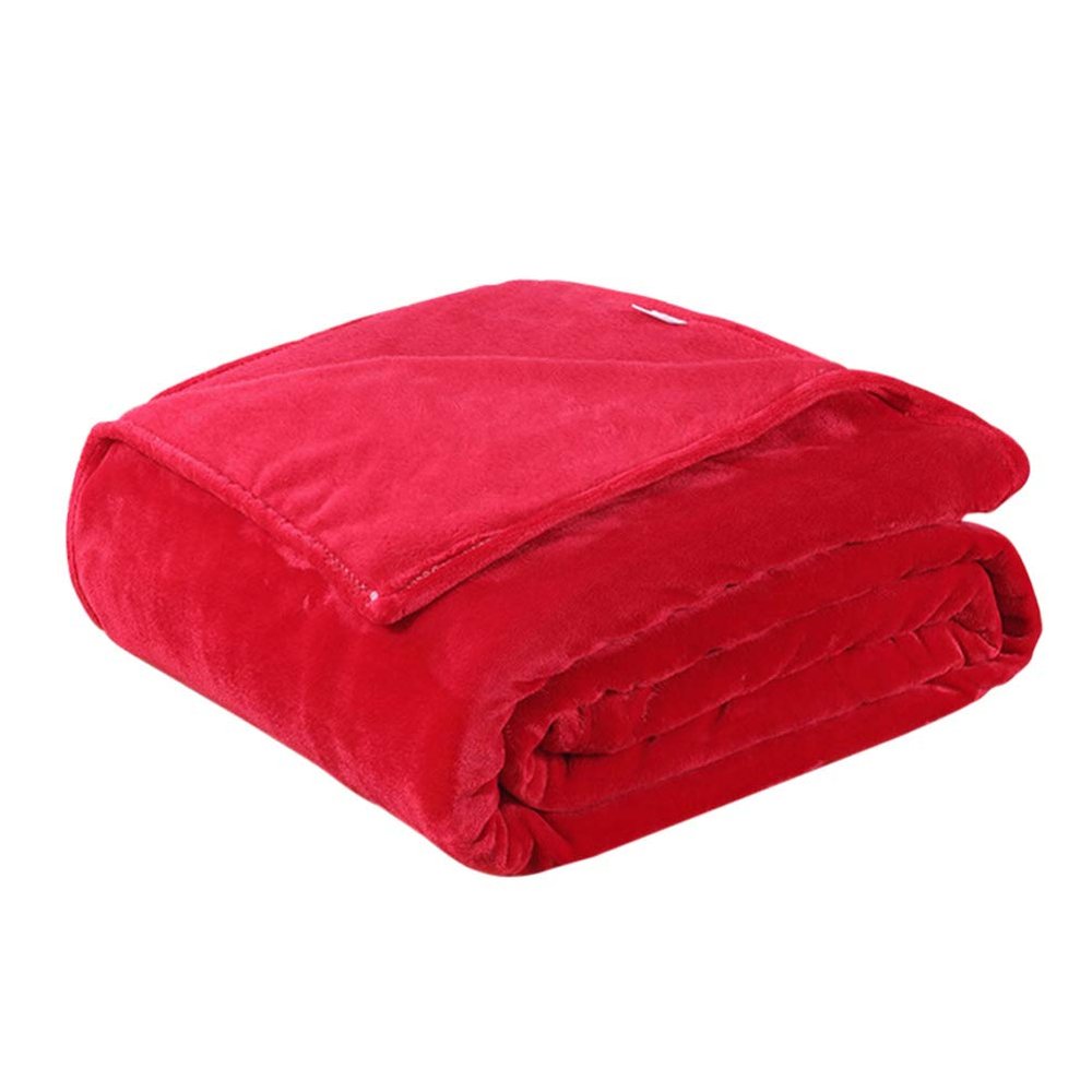 Amosfun Blankets Blanket Twin Fleece Fuzzy Gorgeous Flannel Fleece Pet Cozy Towel Solid Color Pet Bright Red
