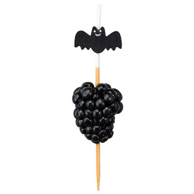 Restaurantware 3.5 Inch Halloween Skewers 1000 Pointed Bat Cupcake Toppers - Sturdy Disposable Black Bamboo Fall Food Picks For Birthday Or Themed Party