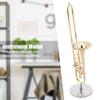 Miniature Trombone Model 5 Inch Gold Plated with Display Stand Case for Music Collectors Office Desk Display 24K Finish Authentic Replica Gift Idea for Band Alumni view 3