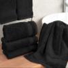 Cotton Paradise Hand Towels for Bathroom, 100% Cotton Turkish 4 Piece Hand Towel Set, Soft Absorbent Face Towels, Black Hand Towels view 2