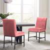 Armen Living Napoli Modern Dining Room Accent Chair for Kitchen Table Home Office Desk, Set of 2, Pink view 1