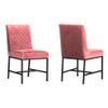 Armen Living Napoli Modern Dining Room Accent Chair for Kitchen Table Home Office Desk, Set of 2, Pink view 2
