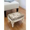 Unknown1 Taupe Magnolia Footstool with Antique White Finish Floral Traditional Pattern Rectangle Rubberwood Antique view 1