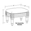 Unknown1 Taupe Magnolia Footstool with Antique White Finish Floral Traditional Pattern Rectangle Rubberwood Antique view 3