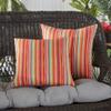 Greendale Home Fashions Outdoor 17-inch Square Decorative Throw Pillow, 2-Pack, Coral Stripe view 2
