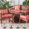Greendale Home Fashions Outdoor 17-inch Square Decorative Throw Pillow, 2-Pack, Coral Stripe view 4