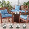 Greendale Home Fashions Outdoor 17-inch Square Decorative Throw Pillow, 2-Pack, Steel Blue Stripe view 4
