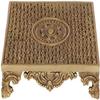 Exotic India Flowers Carved Puja Chowki - Brass Statue view 2
