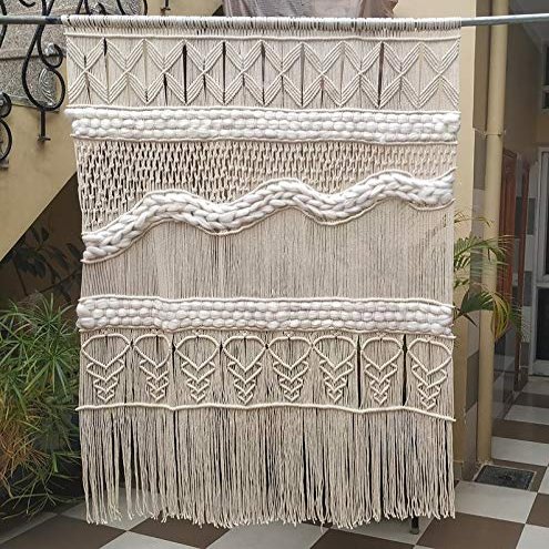 2021!! Macrame Wall Hanging Bohemian Home Geometric Art Decor Beautiful Room Decoration-Macrame Curtain-Macrame Wedding Backdrop For Home Decor Wedding Decor W 50" x L 65" Inch