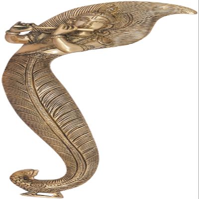 12" Superfine Lord Krishna Door Handle in Brass | Handmade | Made in India - Brass Statue