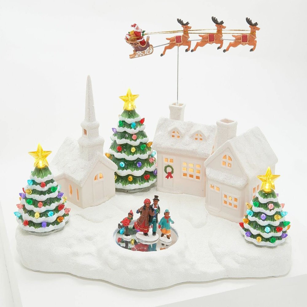 Mr. Christmas 17" Nostalgic Animated Christmas Village Black Family CF5