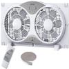 shinic Window Fan with Reversible Airflow Quiet, Twin 9" Blades, Full Remote Control, 3 Functions-3 Speeds, Bathroom Kitchen Window Exhaust Fan, Width Adjustable (From 23.5" to 37") ETL Certified view 1