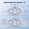 shinic Window Fan with Reversible Airflow Quiet, Twin 9" Blades, Full Remote Control, 3 Functions-3 Speeds, Bathroom Kitchen Window Exhaust Fan, Width Adjustable (From 23.5" to 37") ETL Certified view 3