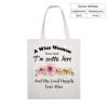 A Wise Woman Once Said Im Outta Here Canvas Tote Bag, Reusable Shopping Bag For Women, Eco-Friendly Handbags For Women Girls view 2