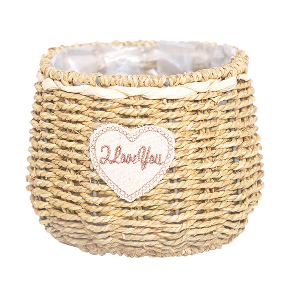 1pc Decorative Woven Flower Basket for Festivals and Home Decor Multi-functional Storage for Fresh and Dried Flowers Natural Khaki Straw Design Style