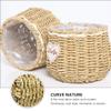 1pc Decorative Woven Flower Basket for Festivals and Home Decor Multi-functional Storage for Fresh and Dried Flowers Natural Khaki Straw Design Style view 3