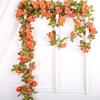 230cm/ 91in Silk Rose Wedding Decorations Ivy Vine 2pcs Artificial Flowers Arch Decor with Green Leaves Hanging Wall Garland (Pink) view 1