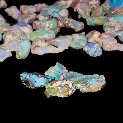 Duggu Ultra Fire Opal Rough Gemstone, Raw Crystals Gemstone, Ethiopian Opal Rock, Jewelry Making Supplies, Chakra Healing, Energy Stone, Reiki, Yoga, Meditation, Art-Crafts-DIY Stone, 50 carats