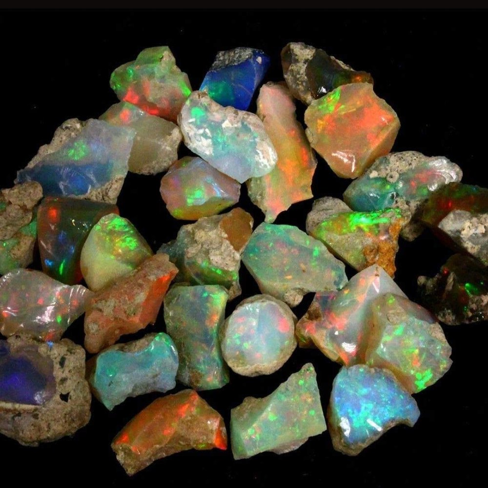 Duggu Ultra Fire Opal Rough Gemstone, Raw Crystals Gemstone, Ethiopian Opal Rock, Jewelry Making Supplies, Chakra Healing, Energy Stone, Reiki, Yoga, Meditation, Art-Crafts-DIY Stone, 50 carats