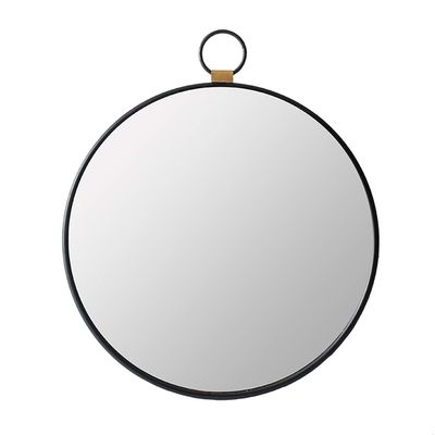 A&B Home 24'' Round Black Wall Mirror Circle Metal Frame Decor Bathroom Bedroom Washroom