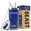 1952 1953 Mercury Monterey Convertible Beast 30 oz Stainless Steel Insulated Tumbler w/Lid, 2 Straws, Brush and Gift Box royal view 1
