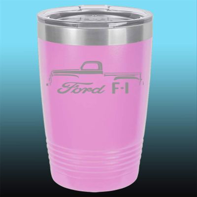 1948-52 Ford F1 Pickup Truck 20oz Stainless Steel Tumbler w/Clear Lid lavender