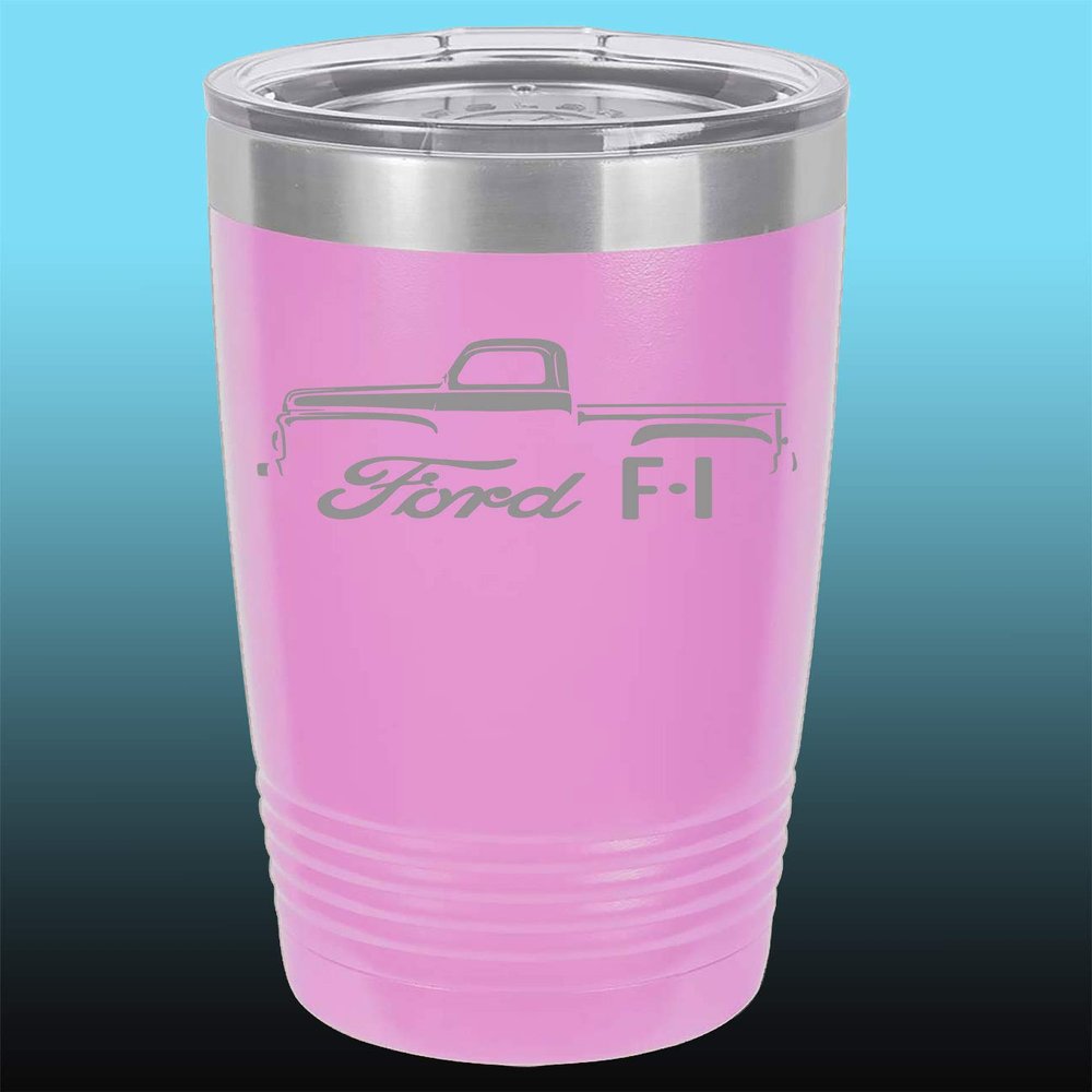 1948-52 Ford F1 Pickup Truck 20oz Stainless Steel Tumbler w/Clear Lid lavender