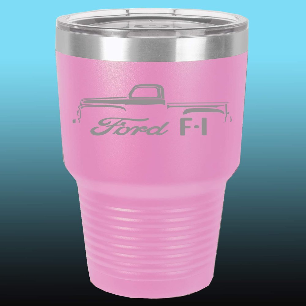 1948-52 Ford F1 Pickup Truck 30oz Stainless Steel Tumbler w/Clear Lid lavender