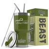 1953-56 Ford F100 Pickup Truck Beast 30 oz Stainless Steel Insulated Tumbler w/Lid, 2 Straws, Brush and Gift Box army view 1