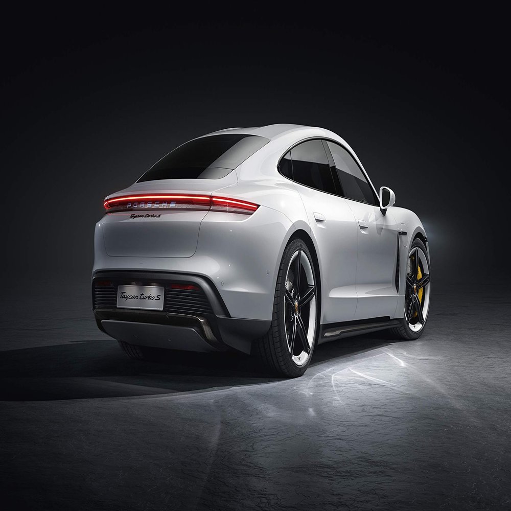 Iconic Arts Laminated 42x24 Poster: Porsche taycan Turbo s 2019 5k HD
