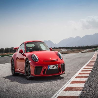 Iconic Arts Laminated 42x24 Poster: 2018 Porsche 911 gt3 Guards red Wide