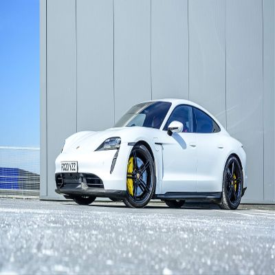 Iconic Arts Laminated 42x24 Poster: Porsche taycan Turbo s 5k HD
