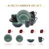 HomeVss, Stoneware Sonoma 16pc Dinnerware Set, Black + Speckled Spin Wash Blue view 2