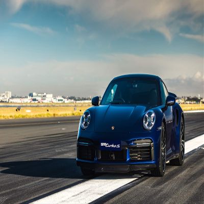 Iconic Arts Laminated 42x24 Poster: Blue Porsche 911 Turbo s 2020 4k hd Cars HD