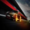 Iconic Arts Laminated 42x24 Poster: Porsche 911 gt3 rs fire Wide view 1