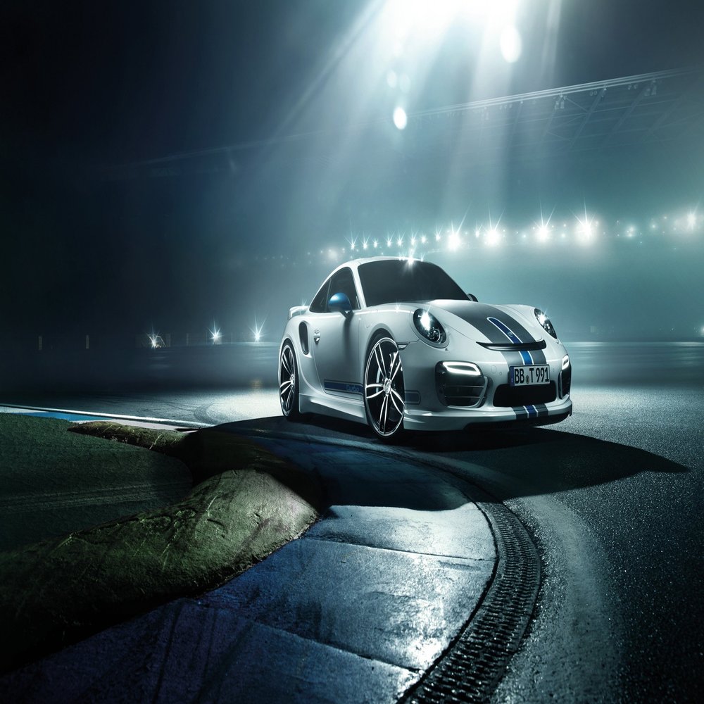 Iconic Arts Laminated 42x24 Poster: 2014 Porsche 911 Turbo by techart Wide