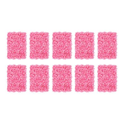10 PCS Flower Wall Panel 24" x 16" Artificial Flowers Wall Decoration Decorative Hydrangea Flower Panels Walls for Home Party Wedding Christmas Festival Photo Backgdrop Decor (10 PCS, Pink)