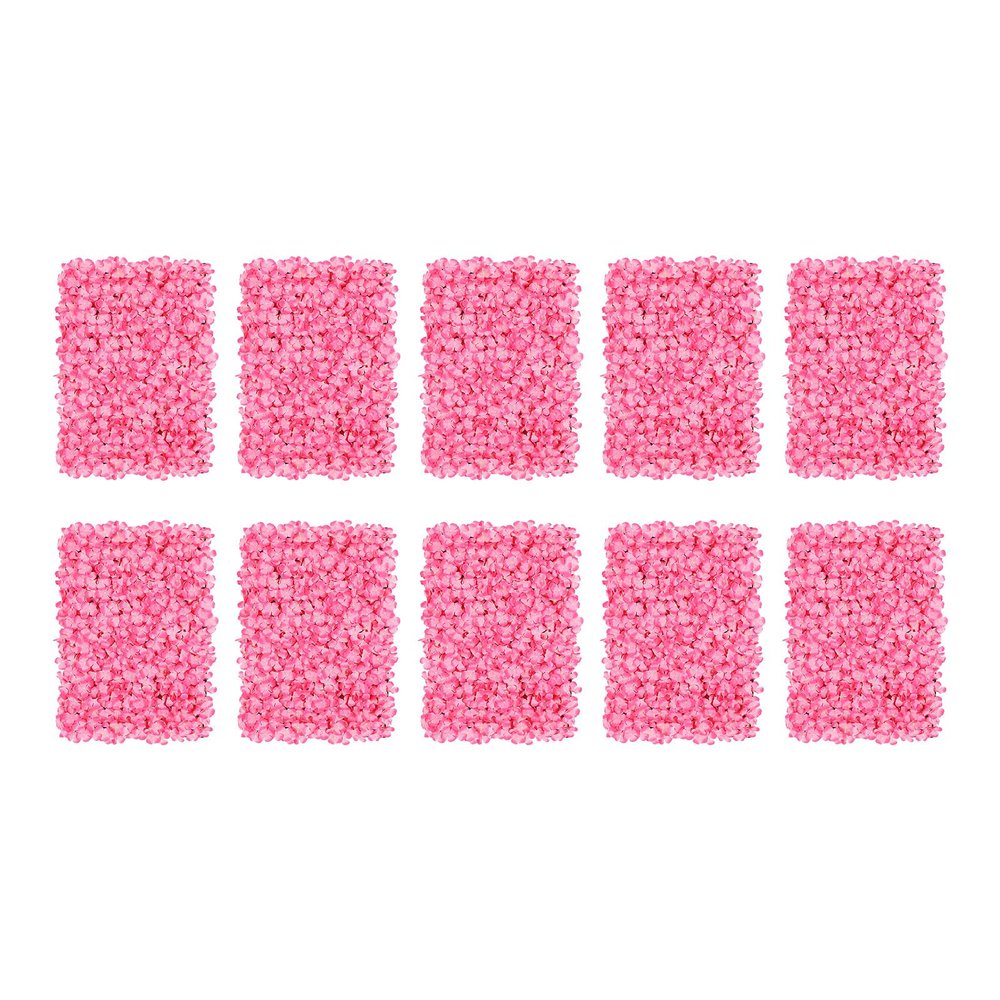 10 PCS Flower Wall Panel 24" x 16" Artificial Flowers Wall Decoration Decorative Hydrangea Flower Panels Walls for Home Party Wedding Christmas Festival Photo Backgdrop Decor (10 PCS, Pink)
