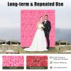 10 PCS Flower Wall Panel 24" x 16" Artificial Flowers Wall Decoration Decorative Hydrangea Flower Panels Walls for Home Party Wedding Christmas Festival Photo Backgdrop Decor (10 PCS, Pink) view 2