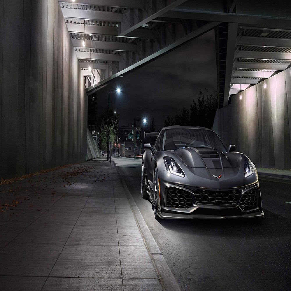 Iconic Arts Laminated 42x24 Poster: Chevrolet Corvette zr1 2019 Wide