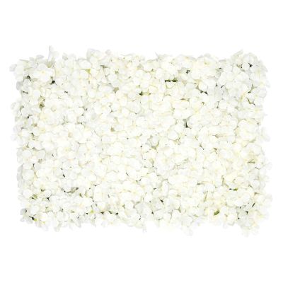 10 PCS Flower Wall Panel Artificial Flowers Wall Decoration 24" x 16" Decorative Hydrangea Flower Panels Wall for Home Party Wedding Christmas Festival Photo Backgdrop Decor (10 PCS, White)
