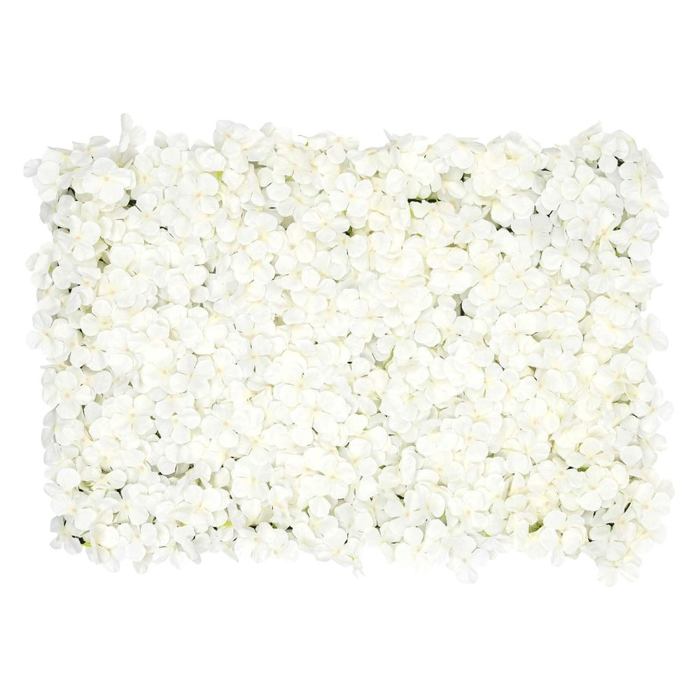 10 PCS Flower Wall Panel Artificial Flowers Wall Decoration 24" x 16" Decorative Hydrangea Flower Panels Wall for Home Party Wedding Christmas Festival Photo Backgdrop Decor (10 PCS, White)