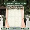 10 PCS Flower Wall Panel Artificial Flowers Wall Decoration 24" x 16" Decorative Hydrangea Flower Panels Wall for Home Party Wedding Christmas Festival Photo Backgdrop Decor (10 PCS, White) view 3