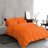 8 PCS Set-100% Pure Cotton 600 TC Premium Bedding Set-1Duvet Cover,1Comforter 1Fitted Sheet 14'',1Flat Sheet 4Pillowcases Design Pintuck Ruffle Full/Orange view 1